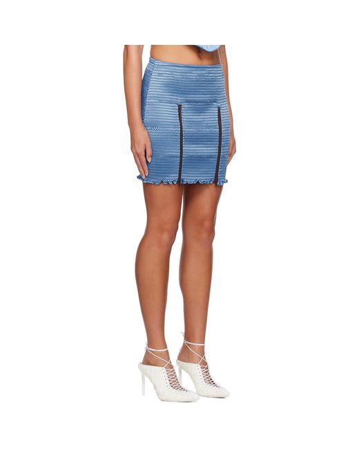 Sinéad O'Dwyer Blue Shirred Miniskirt