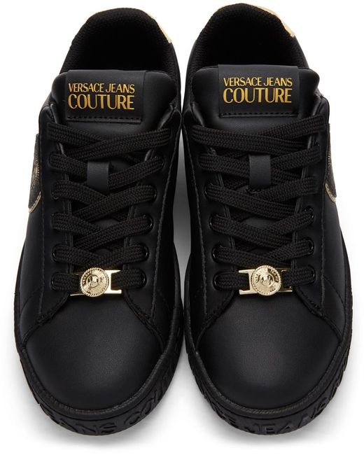 Versace Black 88 V-emblem Court Sneakers