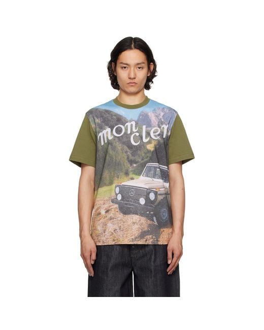 Moncler Genius Multicolor Mercedes-Benz By Nigo Khaki Short Sleeve T-Shirt for men