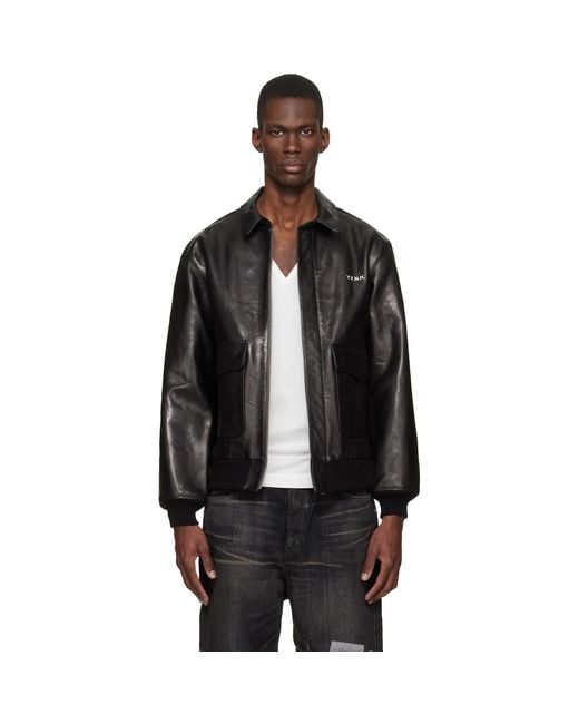 Yohji Yamamoto Black Neighborhood Edition Leather Jacket for men