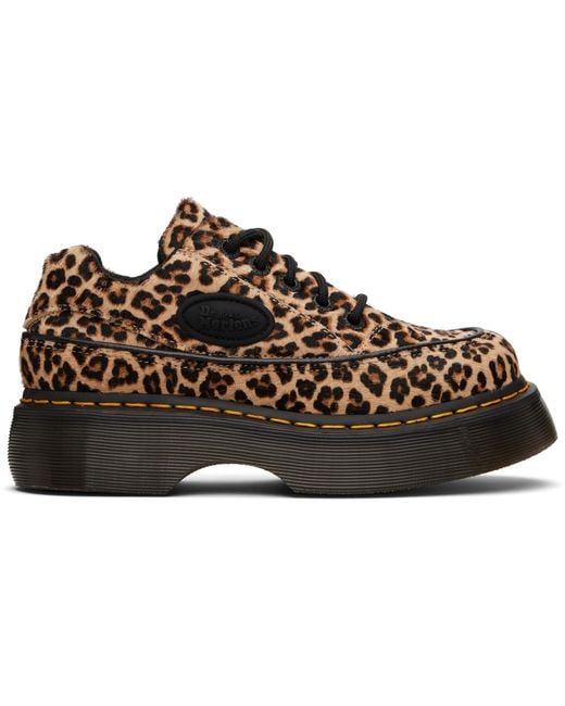Dr. Martens Black Tan Buzz 5-Eye Leopard Derbys
