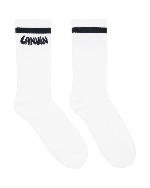 Lanvin White Cotton Socks for men