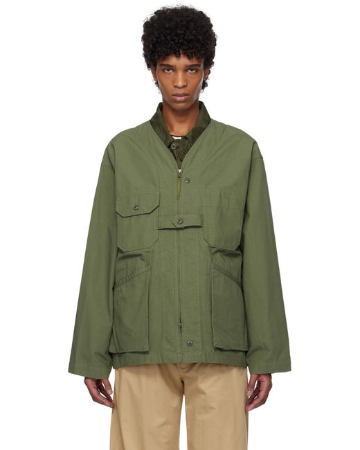 Engineered Garments Green Khaki Cardigan Jacket for men