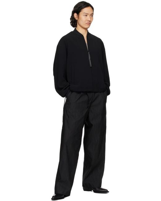 N. Hoolywood Black Blouson Bomber Jacket for men