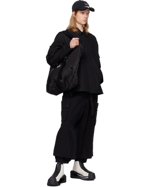 メンズ Y-3 ブラック M Washed Twill カーゴパンツ Black