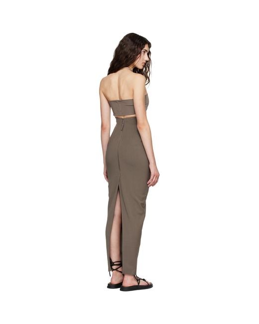 Rick Owens Brown Tower Dirt Pillar Maxi Skirt