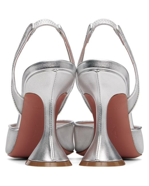 AMINA MUADDI Black Holli Mesh Sling 95 Heels