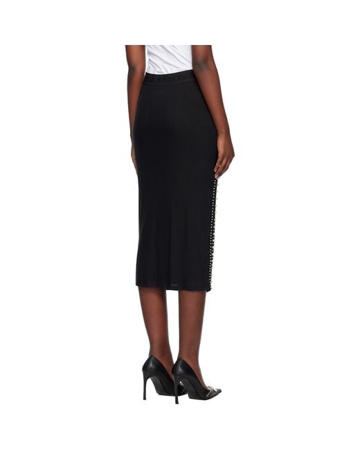 Versace Jeans Couture Black Embellished Midi Skirt