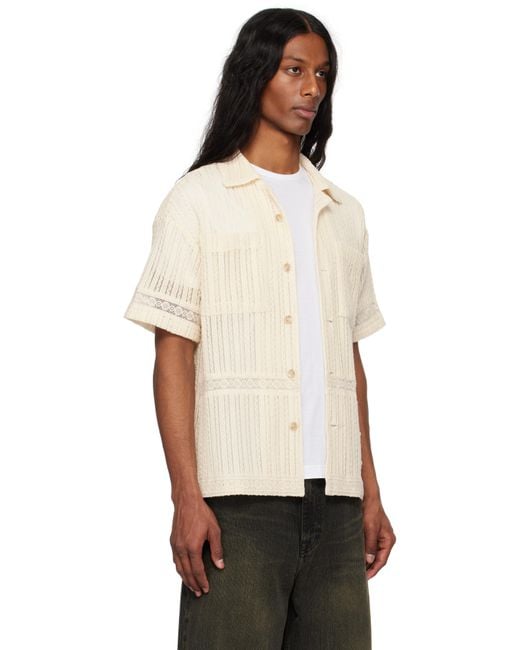 ANDERSSON BELL Black Jacquard Stripe Shirt for men
