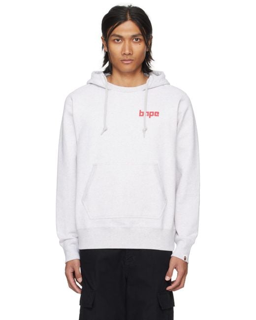 A Bathing Ape White Pullover Hoodie for men