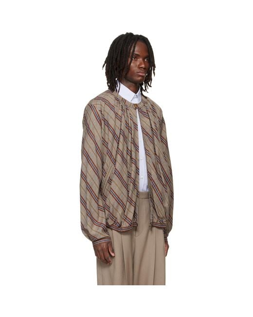 Vivienne Westwood Brown Gathe Bomber Jacket for men