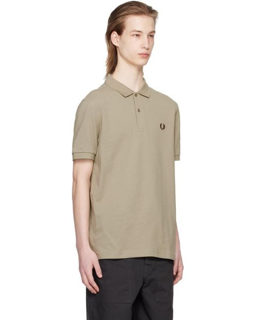 Fred Perry Black Taupe Embroidered Polo for men
