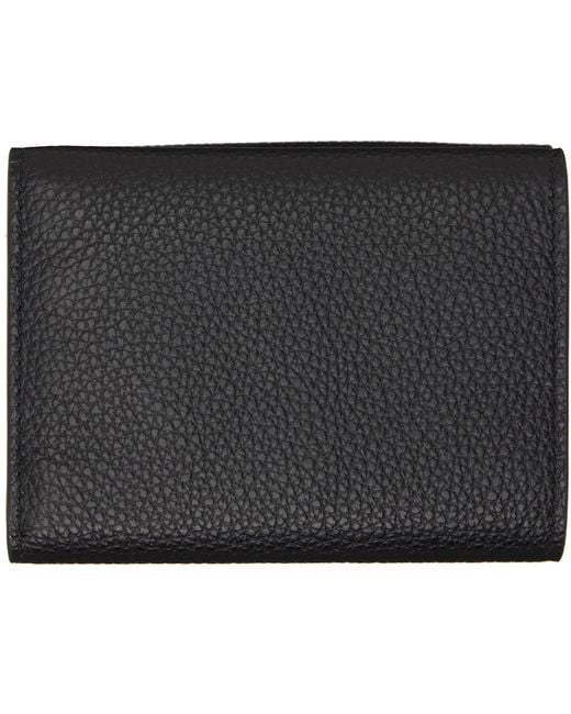 Marni Black Mending' Leather Trifold Wallet for men