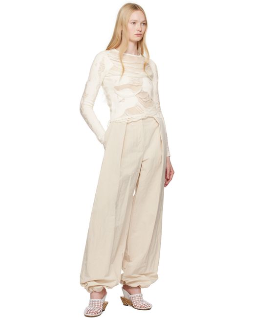 Jacquemus オフホワイト La Croisière 'The Melao' トラウザーズ Natural