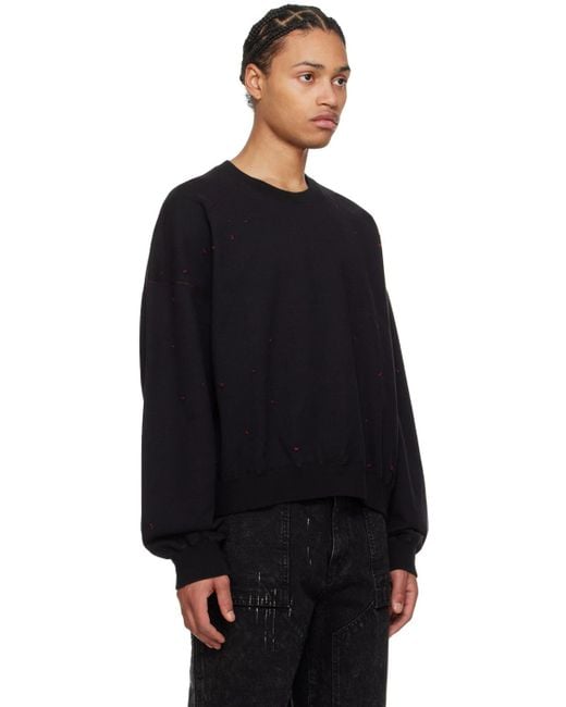 Juun.J Black Distressed Sweatshirt for men