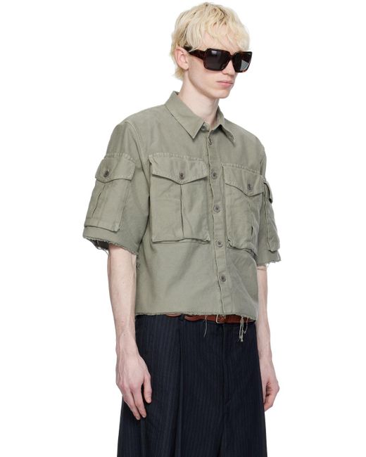 Dries Van Noten Multicolor Gray Overdyed Shirt for men