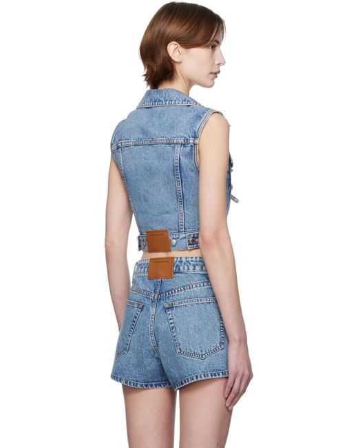 Alexander Wang ブルー Clear Bead Hotfix デニムベスト Blue
