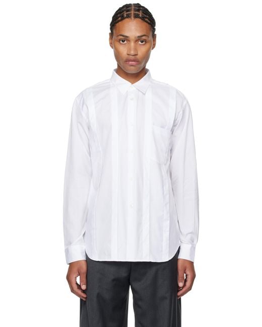 Comme des Garçons White Pleated Shirt for men