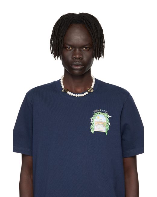 Casablanca White Medium Pearl Logo Necklace for men