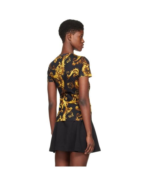 Versace Jeans Couture Black Watercolor Couture T-shirt