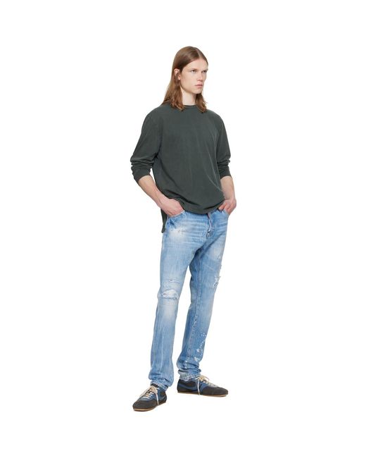 DSquared² Blue Light Wash Teddy Jeans for men