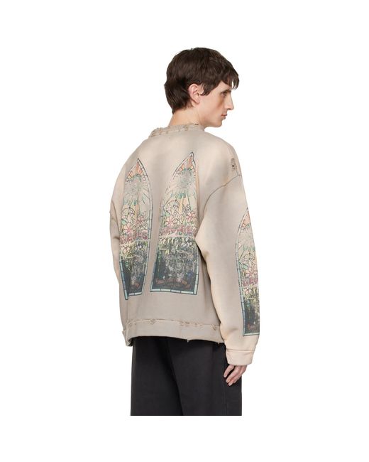 Who Decides War Natural Taupe Faded Sweatshirt for men