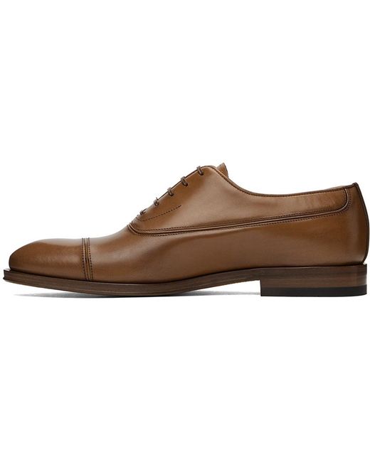 Chaussures oxford brunes à bout renforcé Ferragamo pour homme en coloris Black