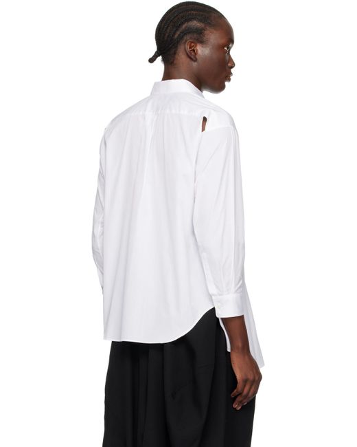 COMME DES GARÇON BLACK White Comme Des Garçons Spread Collar Shirt for men