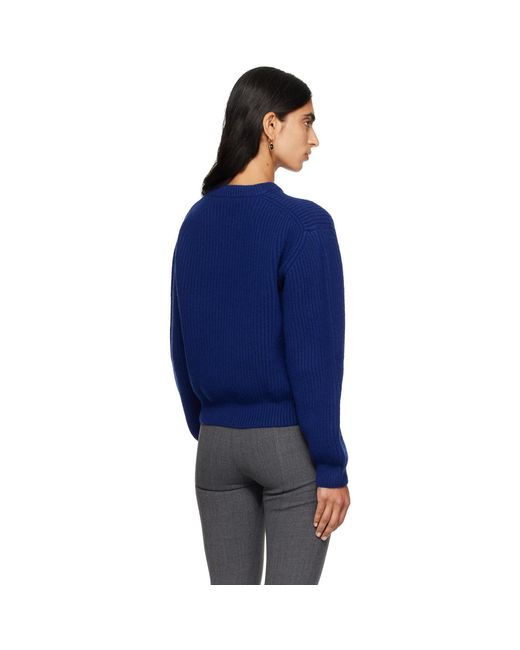 Jil Sander Blue Wool Crew-Neck Sweater