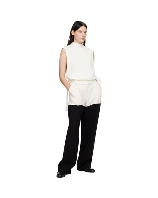 3.1 Phillip Lim Off-white & Black Colorblock Trousers