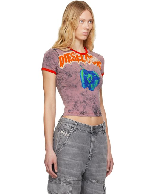 DIESEL パープル T-Uncuties-Short-Q1 Tシャツ Multicolor