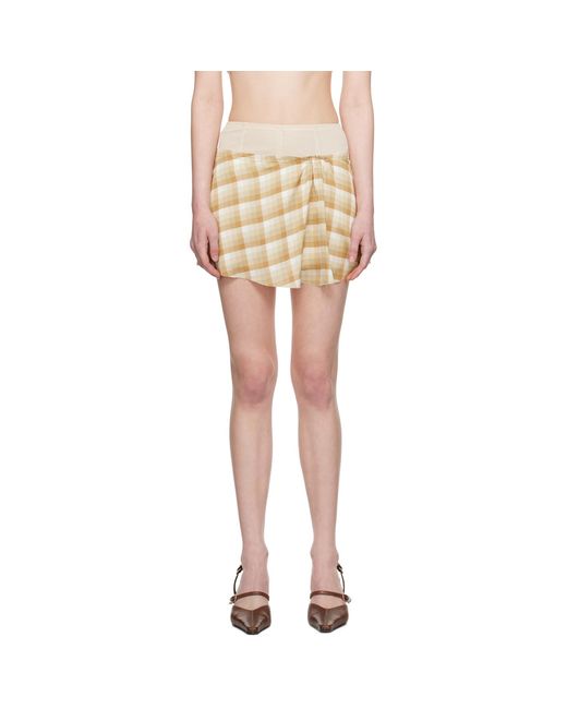 Juneyen Multicolor Tan Layered Miniskirt