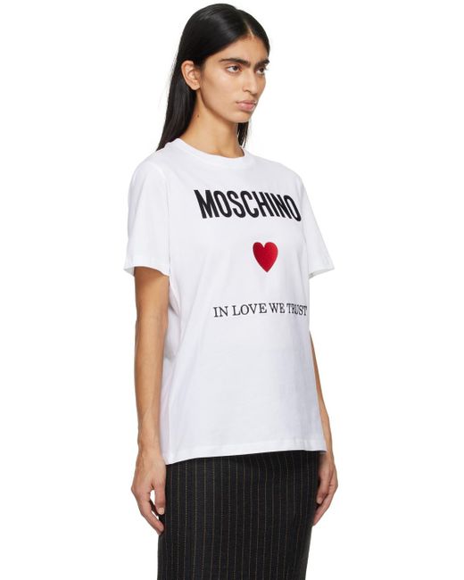 Moschino White 'in Love We Trust' T-shirt