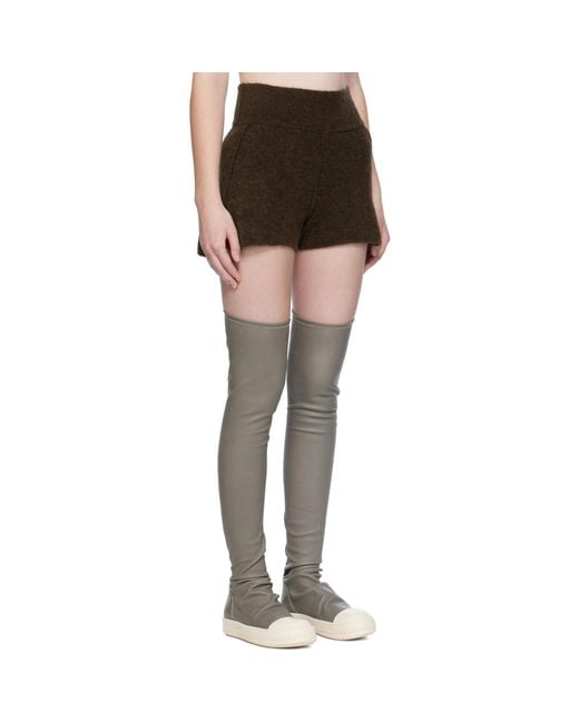 Rick Owens Black Concordians Alpaca Knit Shorts