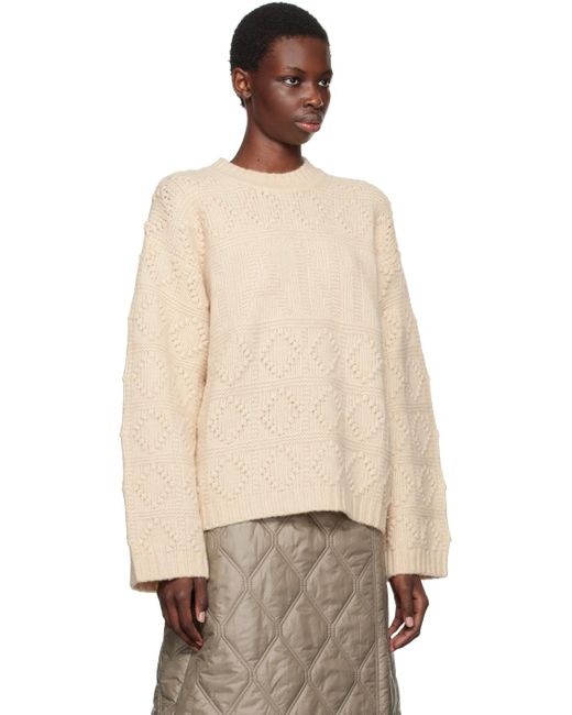 Ganni Natural Cable Knit Sweater