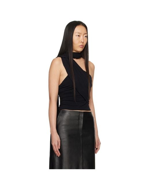 Magda Butrym Black Wrap Top