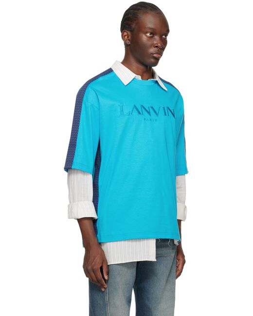 メンズ Lanvin ブルー Side Curb Tシャツ Blue