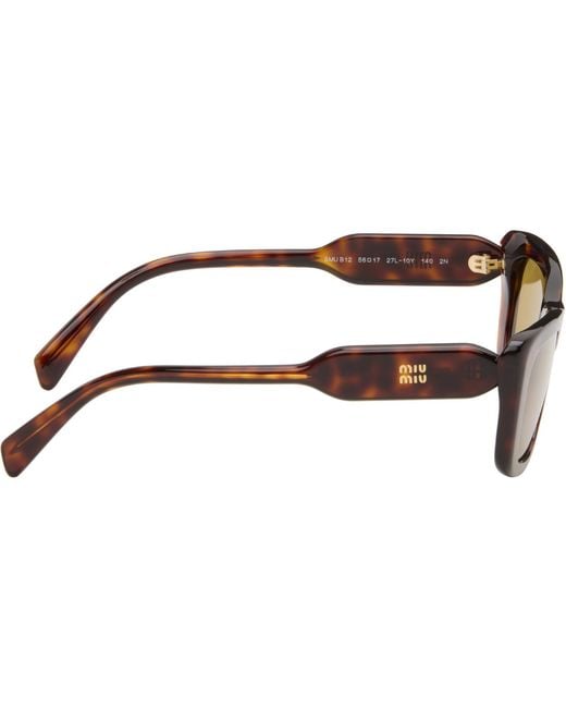 Miu Miu Brown Cat-Eye Sunglasses