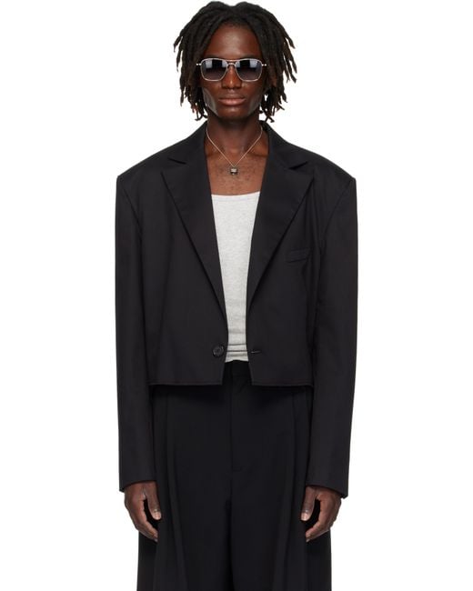 Lu'u Dan Black Slashed Blazer for men