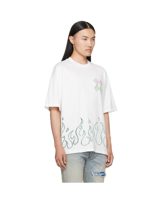 Amiri White Ma Quad Flames Oversized T-Shirt for men