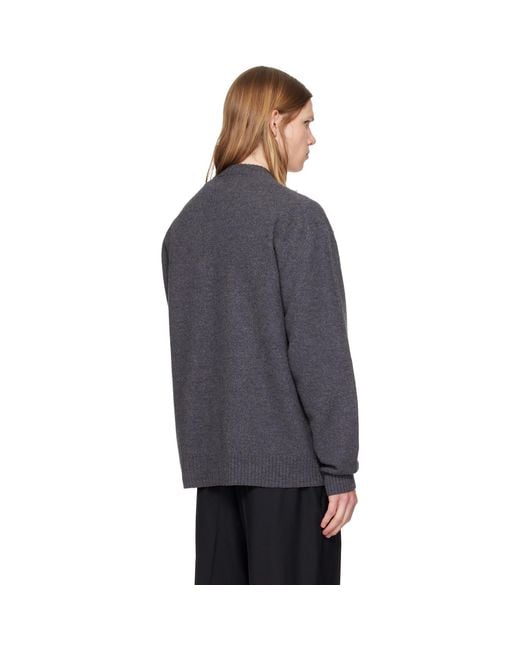 Jil Sander Gray Wool Sweater for men