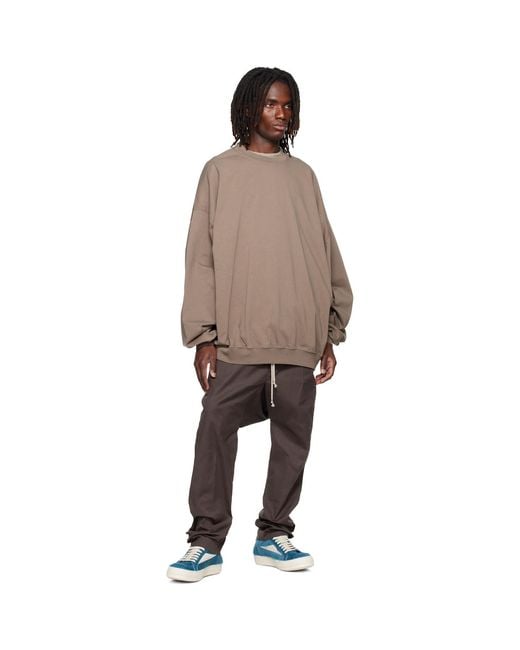 Rick Owens Brown Tower Hun Crewneck Sweatshirt for men