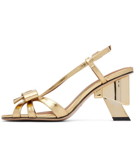 ShuShu/Tong Metallic Bow Detail Heeled Sandals
