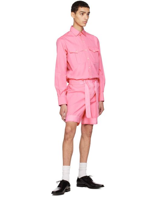 SEBLINE Pink Combat Shorts for men
