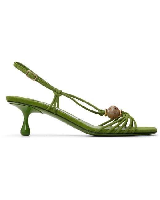 Jimmy Choo Green Lova 50 Heeled Sandals