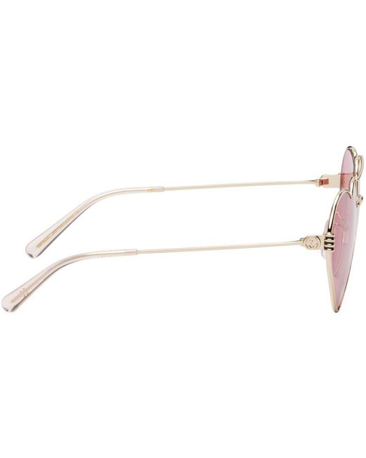 Gucci Pink Gold Heart Sunglasses for men