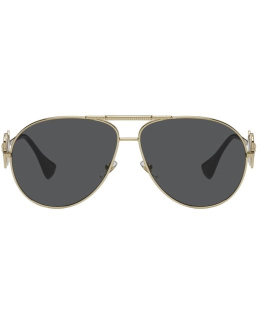 Versace Gold Medusa biggie Pilot Sunglasses for Men | Lyst