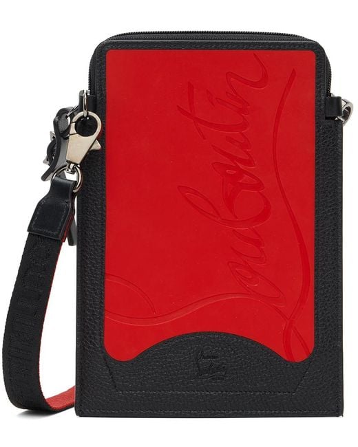 Christian Louboutin Leather Black & Red Loubilab Messenger Bag for Men ...