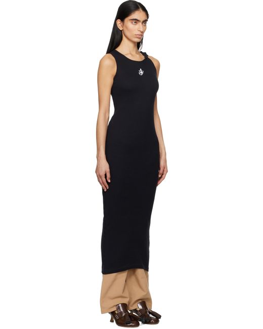 J.W. Anderson Black Anchor Logo Twisted Strap Midi Dress