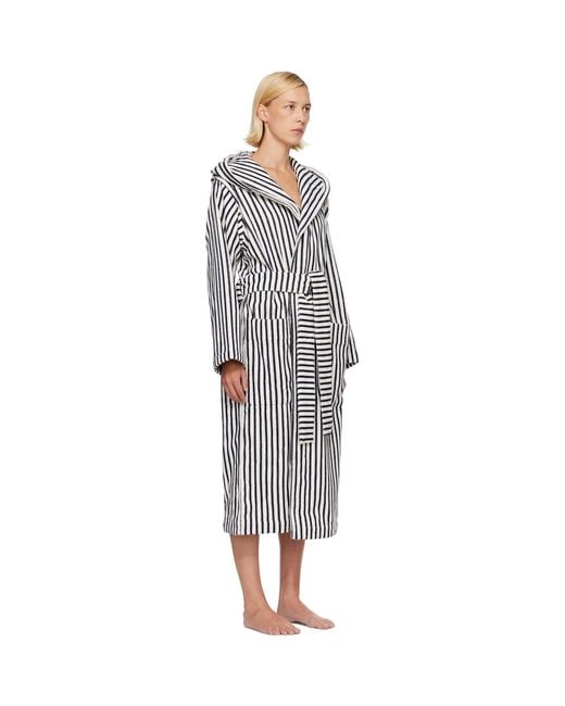 Tekla Gray Terry Hooded Bathrobe